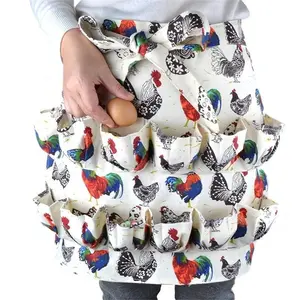 Egg Collection Apron Goose Egg Storage Skirt Multi-Pocket Apron, Practical Farming Tool, Durable Kitchen Accessory, Chicken Pattern Apron, Kitchen Cooking Aprons