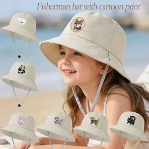 1 Piece Kids Adjustable Cute Cartoon Pattern Bucket Hat Casual Outdoor,Perfect for Vacation and Summer Camp Outdoor Activities(2-4Y)