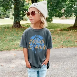 (Kids) Youth T shirt Jesus is King Shirt for Kids Christian Youth Tee Religious Gift for Boy or Girl Faith T-shirt Baptism Gift Church Wear3