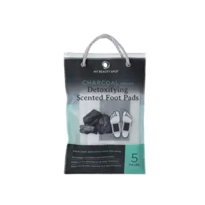 Charcoal Infused Detoxifying Scented Foot Pads - 5 Pairs, Absorbs Toxins, Reduces Odors, Supports Skin Moisture, Moisturizing Formula