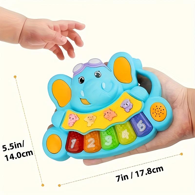 Interactive elephant musical toy, an educational piano with lights and sound effects for toddlers, safe touch play, helps children learn colors, the alphabet, and develop sensory skills.A Christmas and birthday gift (random colors, batteries not included