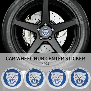 4pcs 56mm Car Wheel Center HUB Cap Emblem Stickers, Decorative Decals for Jaguar Xf Xj F-Type E-Type F-Pace E-Pace X-Type S-Type Xkr Xjs