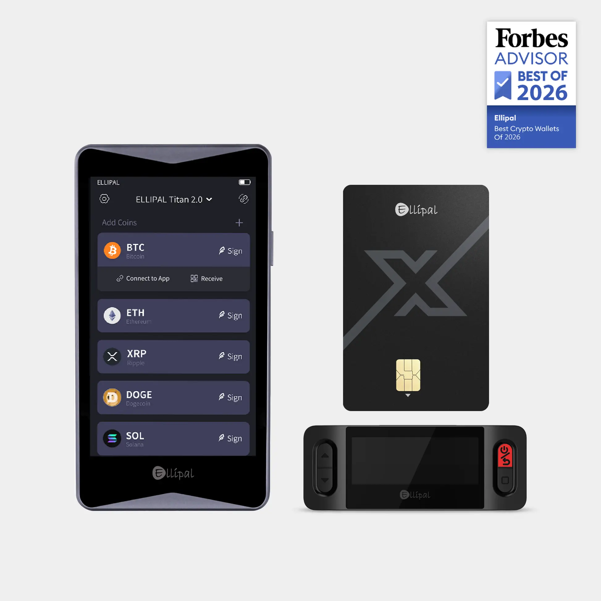 ELLIPAL Titan 2.0 + X Card Crypto Wallet Bundle – Air-Gapped Cold Wallet & NFC Hardware Wallet for Bitcoin, Ethereum, XRP, NFTs & 10,000+ Tokens