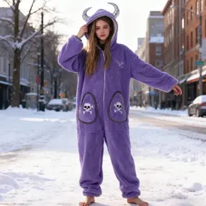 Little Devil Onesie Skull Loungewear Nightwear for Women Long Sleeve Pajama Set with Unique Skull Design Comfortable Homewear 100% Cotton Cozy Nights eeyore  onesie