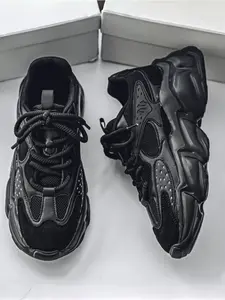 Men's Patchwork Thick Sole Dad Shoes, Mesh Breathable, Height Boost Anti-Slip, Casual Sneakers, Thick Soled Sneakers, Sports Shoes for All Seasons
