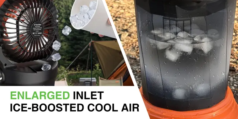 TaskStar Rechargeable Mist Cooling Portable Fan - Adjustable Indoor Outdoor Cooler with 2L Water Tank, RGB Lights, 4 Speed & Spray Modes, Ideal for Camping, Patio Cooling Solutions, Fan Portable