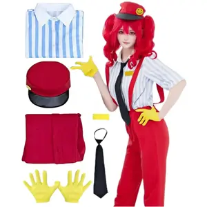 Kasane Teto Cosplay Costume Vocaloid 04 Mesmerize Teto Cosplay Hatsune JK Uniform Halloween Outfit with Hat Gloves and Tie