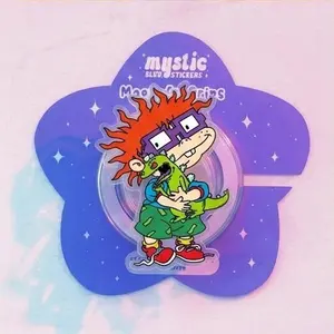 Chuckie & Reptar Rugrats Magnetic Phone Grip Kindle Holder Magsafe Compatible Aesthetic High-quality Print Gift for Readers Bookworms Removable Strong Magnet