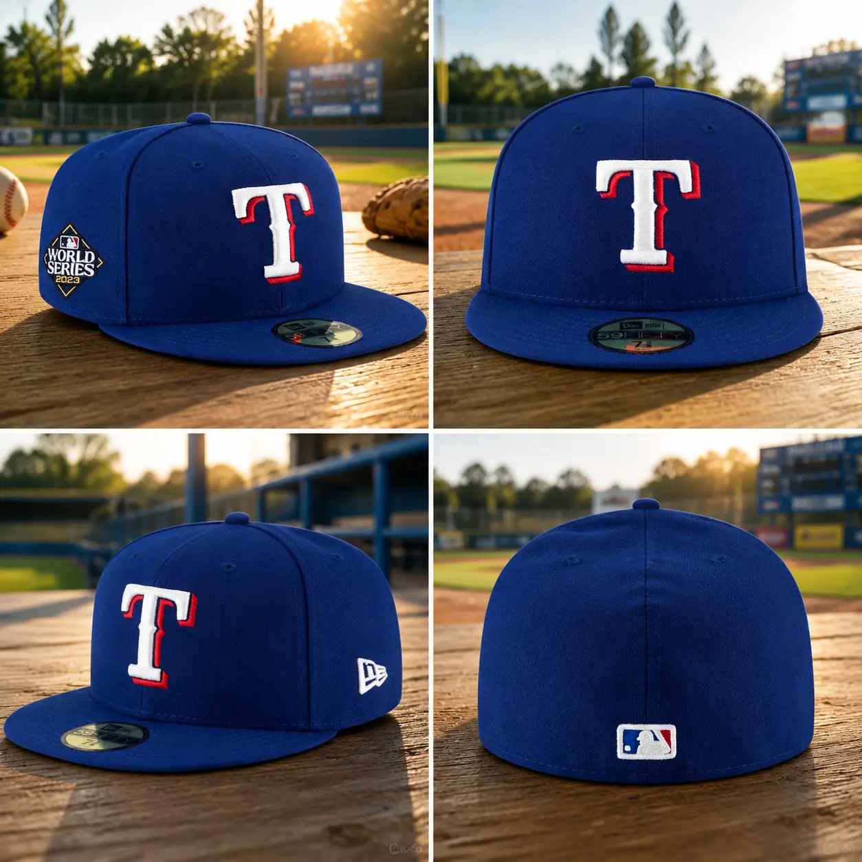 New Era Texas Rangers 59FIFTY Fitted Baseball Cap – Royal Blue 2023 World Series Patch
