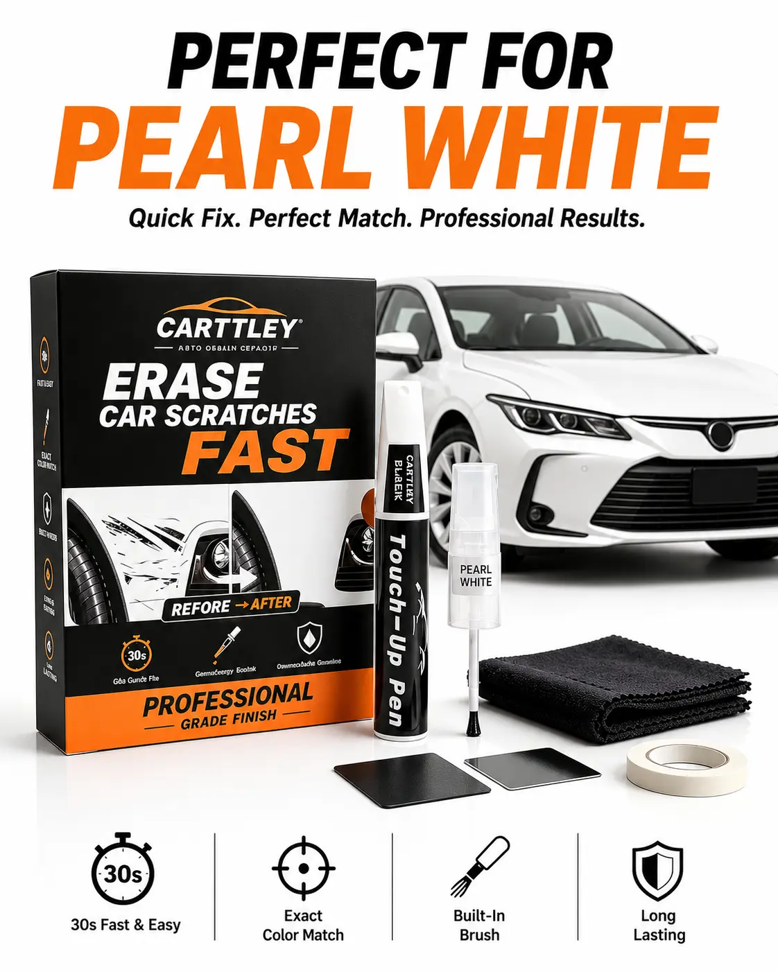 DIY Car Paint Scratch Repair Kit - 1 Set Non-Toxic Auto Paint Scratch Remover with Test Cards, Sandpaper, Bottle, Full Accessories, Helps Save on Repair Costs