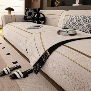 1pc Sofa Cover Bohemian Style Snow Flannel Anti-Slip Sofa Cover, Pet Dog Friendly, Machine Washable, Universal Protection Pad for All Seasons Anti-Slip Sofa Cover, Home Set, for Bedroom, Office, Living Room, etc. Home Decoration.
