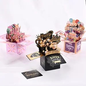 3D Birthday Card Set with Envelope, Cartoon Theme, Unique Fantasy Design, Perfect for Party Decor, Christmas, Halloween, Fun Gift Idea