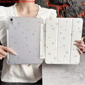 This minimalist double-sided star pattern case features an adjustable stand and pen slot, and is a foldable, non-slip TPU protective case suitable for Samsung, iPad mini, iPad Air, iPad Pro/iPad 10th and 11th generation iPads.