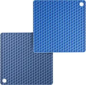 Silicone Trivet Mats, 2 Pack, Silicone Trivet, Silicone Hot Pads for Kitchen, Silicone Trivets for Hot Pots and Pans, Silicone Hot Pad, Silicone Trivets for Hot Dishes, Hot Pan Mat Coasters Set Tableware