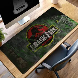 Jurassic Park Gaming Desk Mat, Dinosaur Fossil Mouse Pad, Large Prehistoric Desk Mat, T-Rex Jungle Mousepad, Retro Movie Gaming Pad