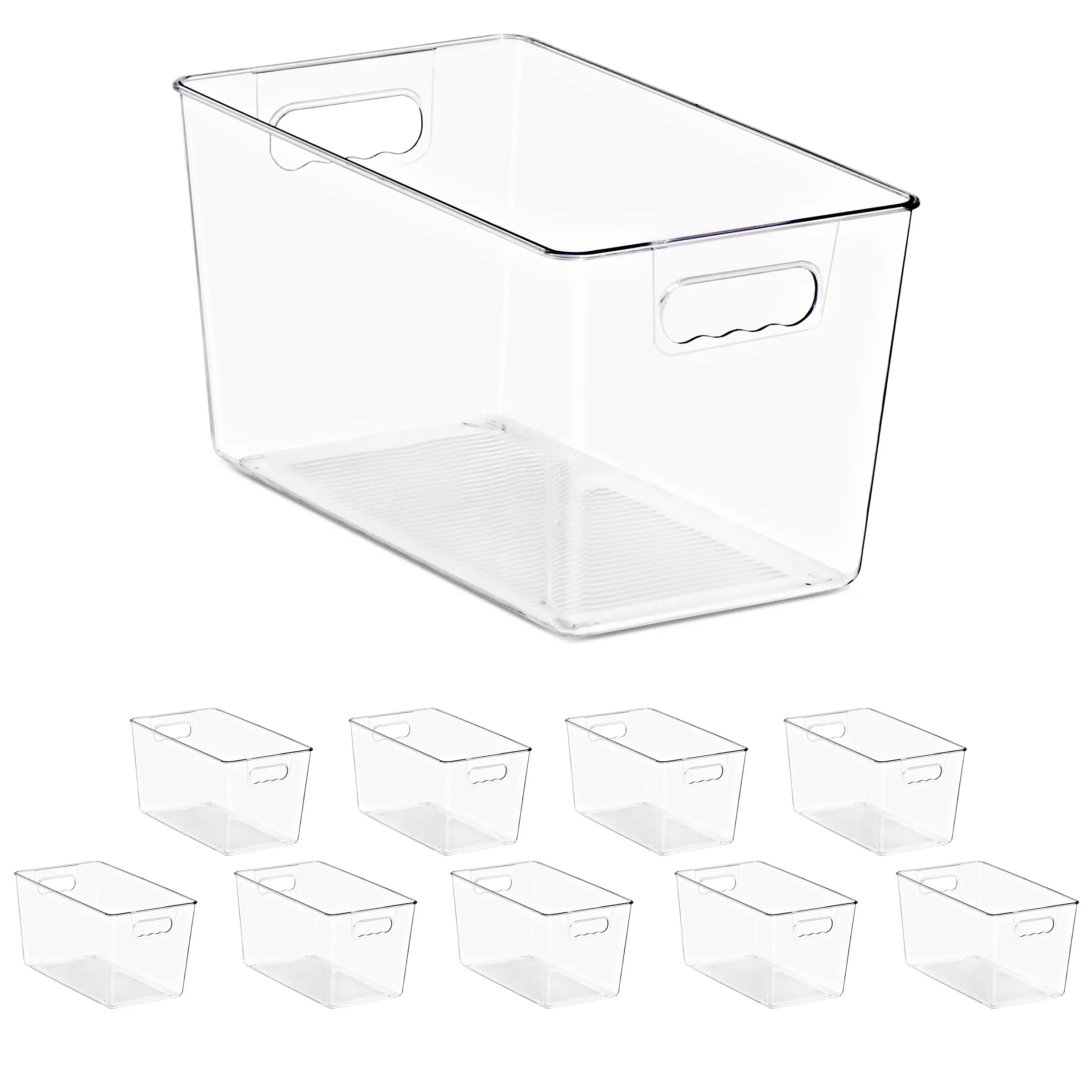 Sorbus Clear Storage Bins, Organization Bins with Handles – Clear Storage Containers for Storage, Pantry, Fridge, Cabinet, Closet & Kitchen Organization – BPA-Free Plastic, Large and Extra Large