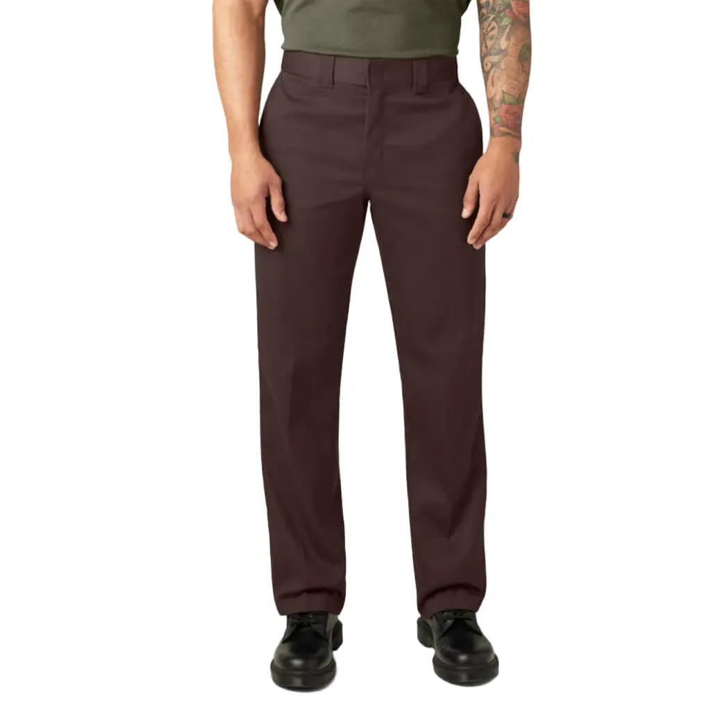 Dickies Men's Original Fit 874 Brown High-Rise Tapered Leg Work Pants, Comfy & Flexible Flex Stretch Twill Fabric, Multi-Size Options, Comfy Men's Pants, Flexible Men's Pants
