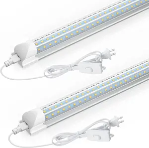 CNSUNWAY LED Shop Light 2FT, 24W 3600LM 6500K Super Bright, DShape, T8 Integrated LED Light Fixture, Linkable Utility Shop Lights for Cabinet, Workbench, Basement, Garage, 2Pack