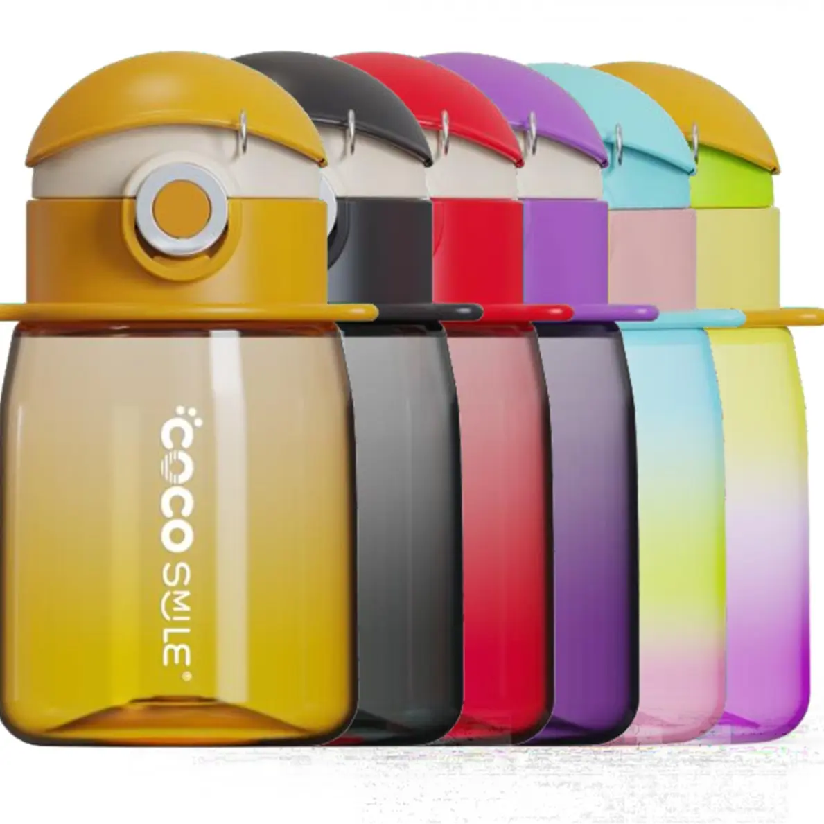 Cocosmile Exquisite Premium Gradient Tritan Durable Plastic Bottle with Lanyard for Stylish and Convenient On-the-Go Hydration
