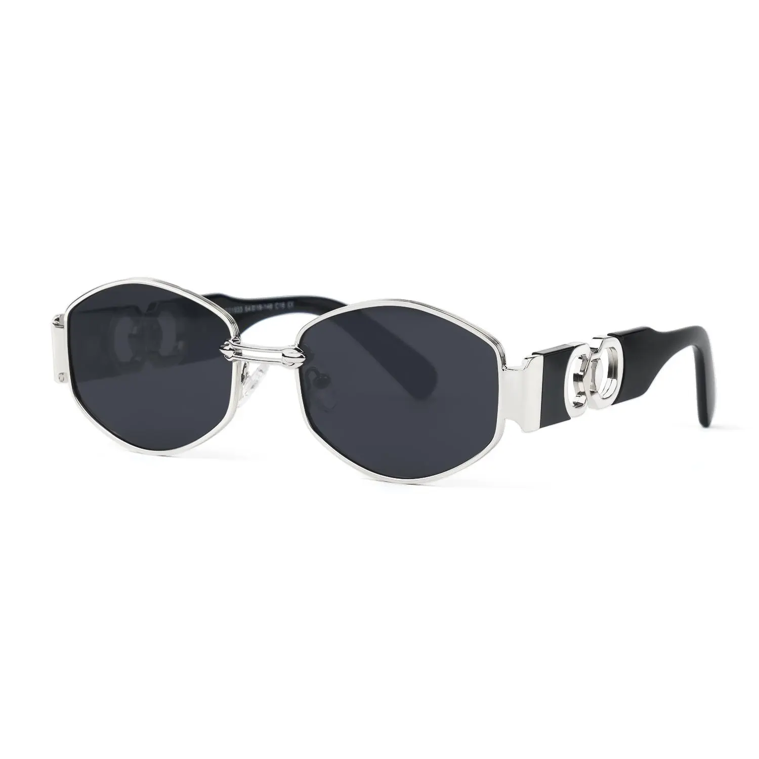 Silvery Frame Black Lens