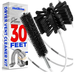 30 Feet Dryer Vent Cleaner Kit, Flexible Lint Brush with Drill Attachment, Fireplace Chimney Brushes Extends Up to 30 Feet  Lightweight Cleaning products