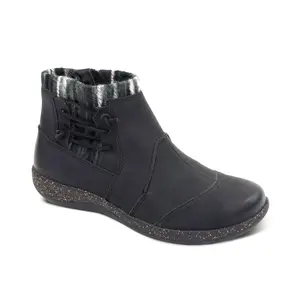 Aetrex Cammie Arch Support Sweater Boot - Black | Women's Orthotic Boots for Foot Pain Relief & All-Day Comfort