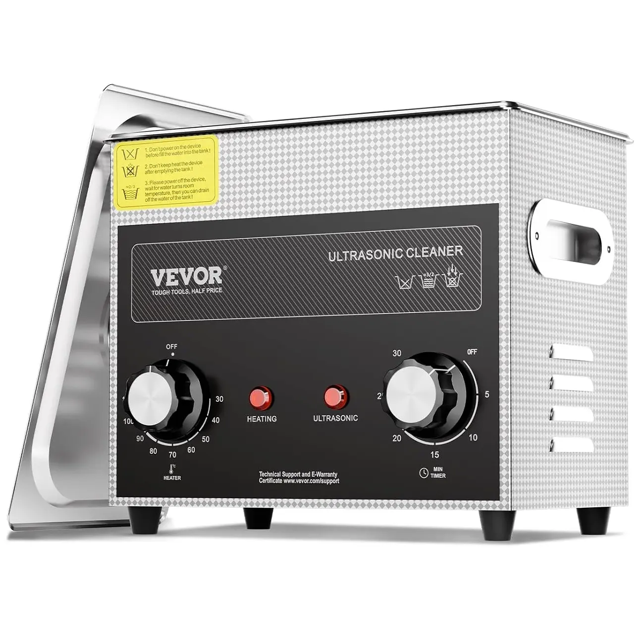 VEVOR 2/3/6L Sonic Cleaner with Heater Timer & Basket, Professional Digital Sonic Cavitation Machine, 120W Cleaning Machine for Watch Instruments, Glasses, Coin, Metal Parts, Tool