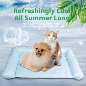Summer Cooling Pad for Medium and Small Dogs and Cats, Thick Comfortable Foldable Washable Pet Bed for Dog Cages and Indoor Use