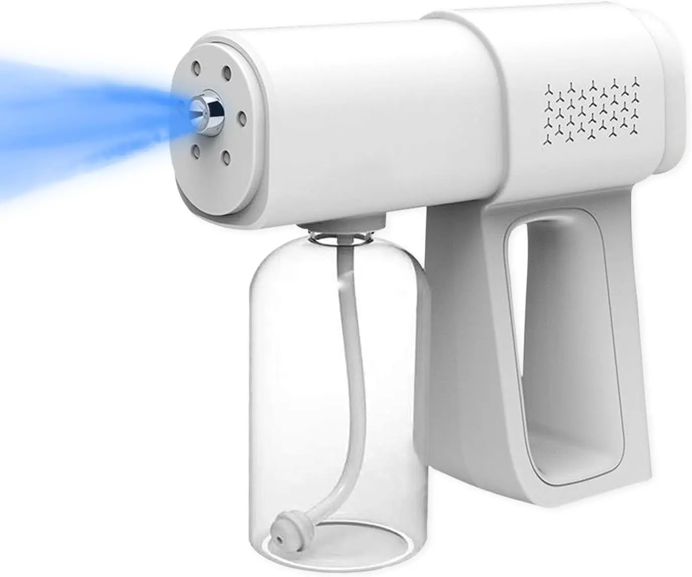 Professional Fogger Machine, 380ml Wireless Nano Sprayer Gun, Rechargeable ULV Atomizer with Blue Light for Touchless Cleaning