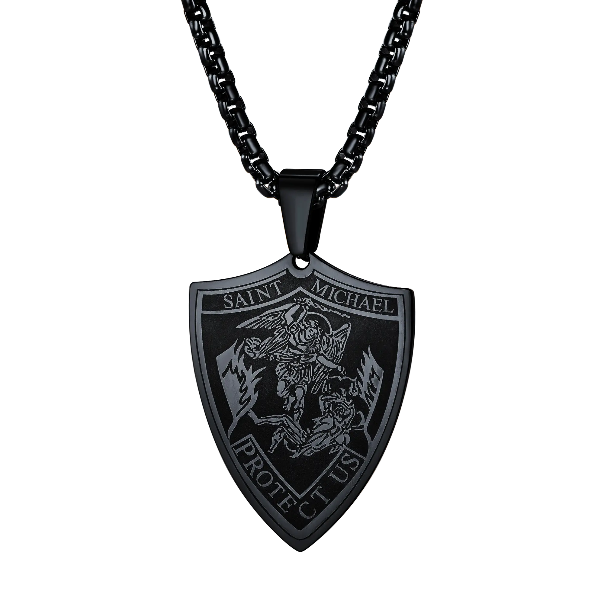 Shield Pendant Style-Plated Black