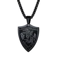Shield Pendant Style-Plated Black