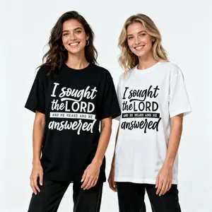 'I sought the LORD AND HE HEARD’ Scripture Tank - Mixed Typography Design in Essential White & Black,Personalized short-sleeved T-shirt for casual daily wear.Simple style.Ideal for home and leisure.