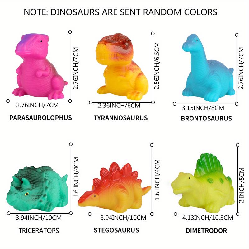 6/8/12 PCS Light-Up Floating Dinosaur Bath Toys Set, for Baby Toddler Nephew in Birthday Christmas Easter , Great Water Bathtub Shower Pool Bath Toy for Children Preschool