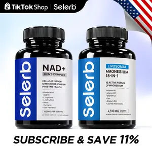 Selerb Men’s Daily Pack – Liposomal NAD+, CoQ10, Ashwagandha & Multi-Magnesium with B6, D3, Zinc – Energy, Circulation, Sleep & Muscle Support Fitness Dietary  Edible sleep aid