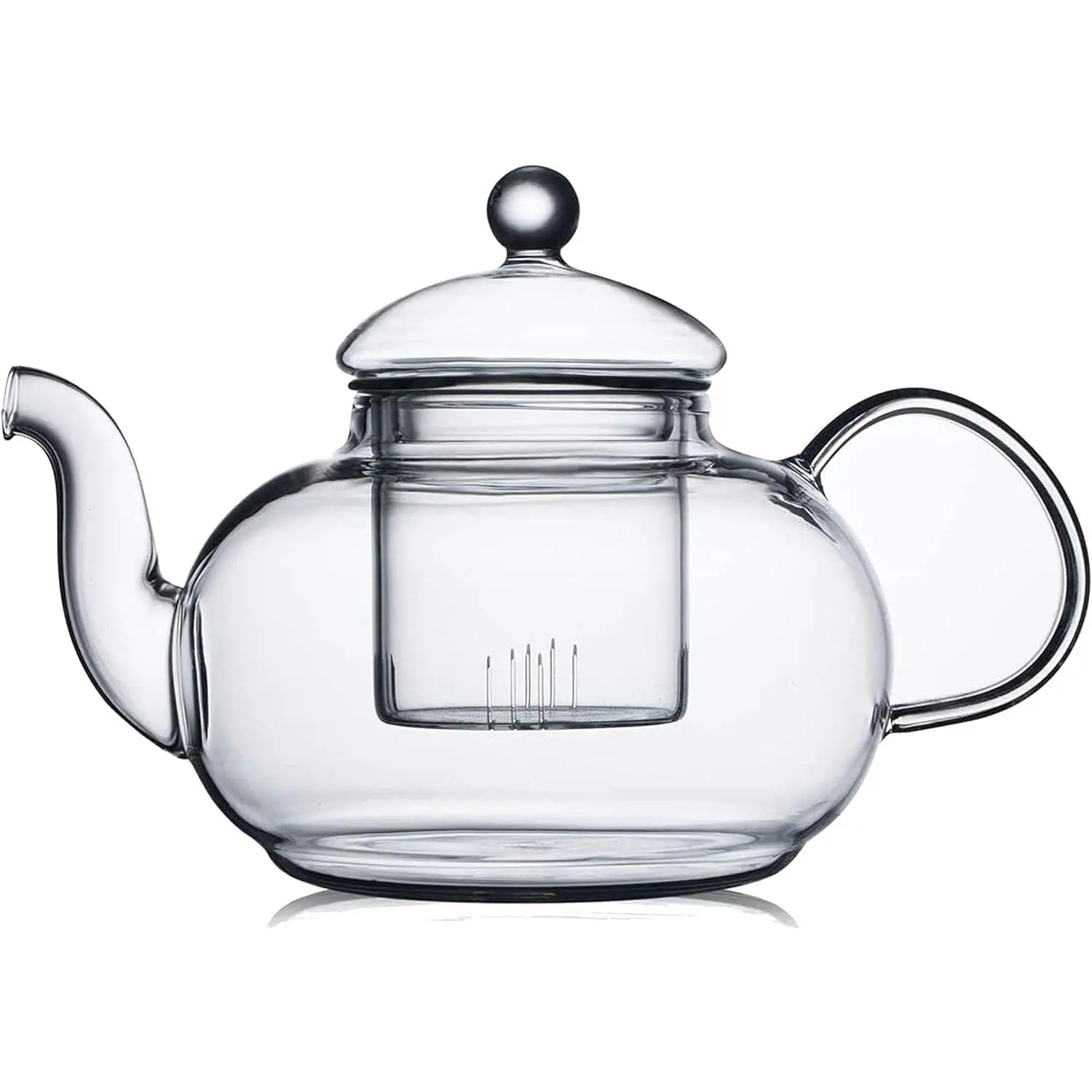 Glass Teapot Stovetop Safe,Clear Teapot with Removable Infuser 20.3 oz,Loose Leaf and Blooming Tea Maker laminar flow teapot