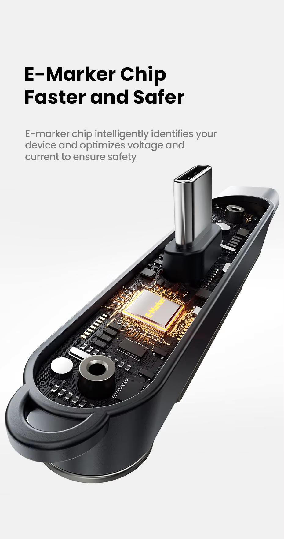 240W USB C Interface Adapter With Foldable Stand High Speed Data Transfer Plug And Play For Desktop And Home Use