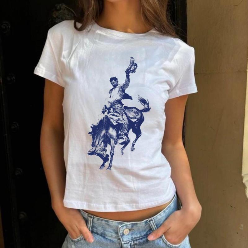 Vintage 90s Cowboy Baby Tee Western