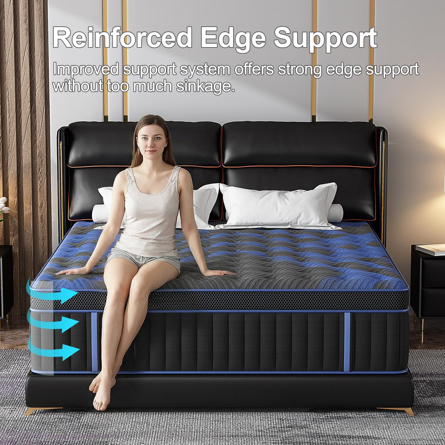 12/14-Inch Twin Full Queen King Memory Mattress with Independent Springs, Provides Pressure Relief, Motion Isolation and Edges Support, Medium Firmness, Breathable , 100 Trials, Spring Mattress in a box ,Gel infuse memory foam