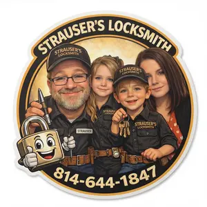 Straussers Locksmith Family Helmet Window or Helmet Decal
