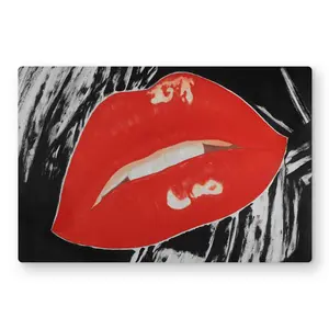 212 MAIN Kissable Glossy Lips Metal Print Wall Art - 12x18 in. Aluminium Statement Piece, Modern Style Artwork, Artistic Bathroom Home Decor, Home Supplies