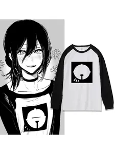 Anime Reze Long Sleeve T-shirt Cosplay Oversized Vintage Chainsaw Men Women Clothes Japanese Manga Tee Clothing Harajuku Y2k Top