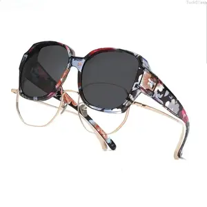 TuckClasp 2026 NEW Trendy Over Sunglasses – Polarized UV400 Anti-Glare Shades, Bold Geometric Frame Lightweight Flexible Design for Men & Women, Wear Over Prescription Glasses for Driving, Outdoor & Daily Use