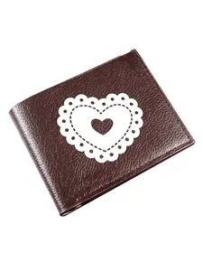 Double-Layer Heart Lace Design PU Leather Wallet, Short Girl's Wallet, Perfect Gift for Girlfriend/friend, All Seasons Casual Style