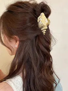 Women's Elegant Hair Clip, Sea Shell Texture Design, Perfect for Daily Use, Travel, Commuting & Festive Occasions