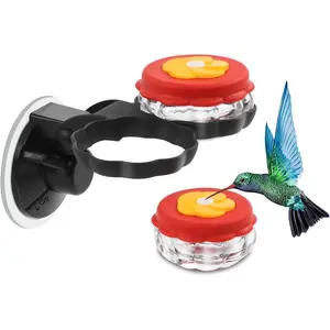 Handheld Hummingbird Feeders (Set of 2) with Window Mount Suction Cup,  Upgraded Small Glass Hummingbird Feeder for Outdoors, Mini Window Humming Birds Feeders