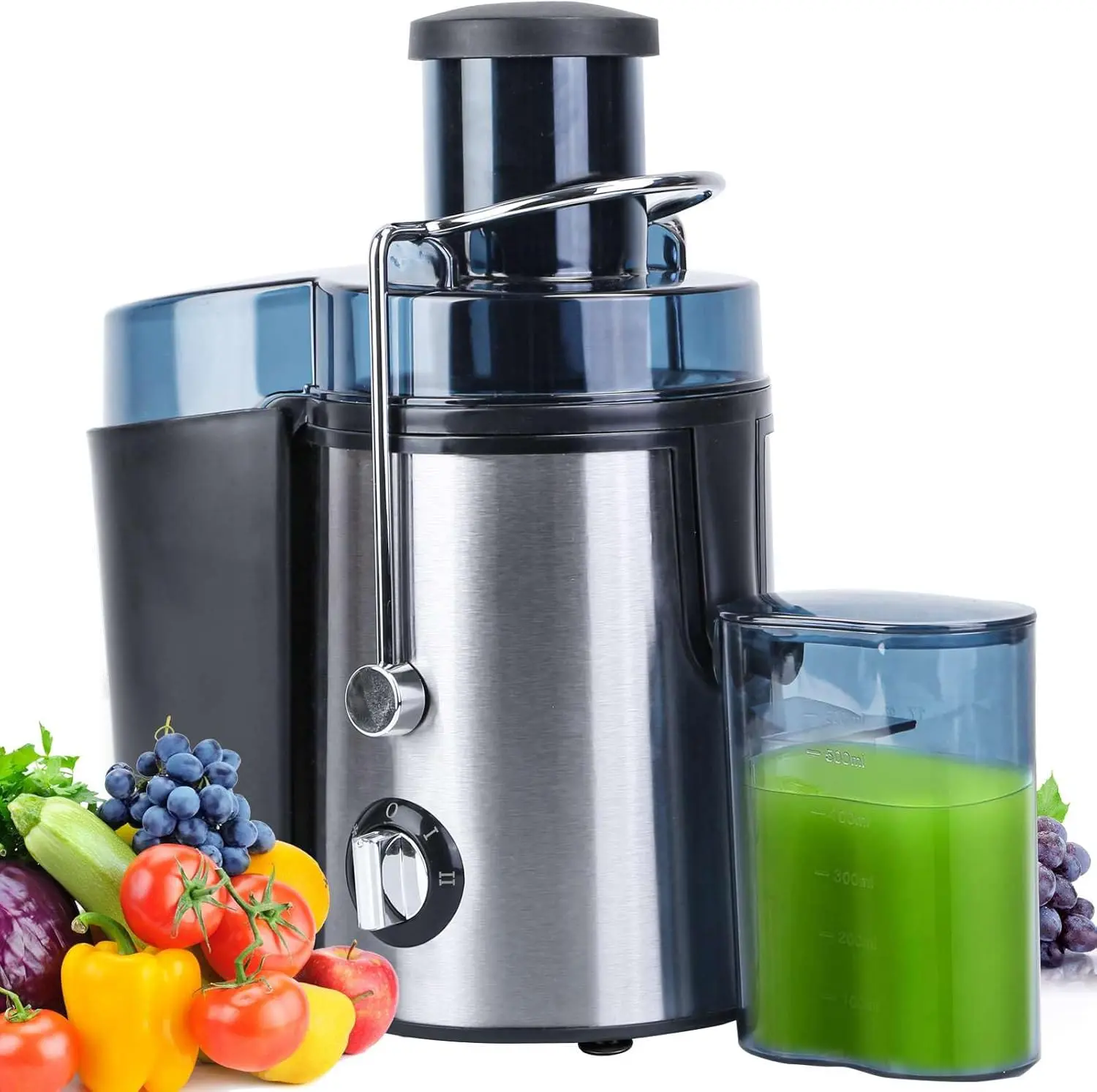 Juicer Machines 1000W Centrifugal Juicer with Wide Mouth 3” Feed Chute for Whole Vegetable and Fruit with 3-Speed Setting, Easy to Clean, BPA Free, High Yield Juice