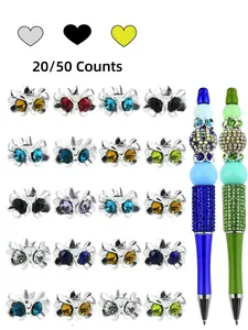 14mm 5-Flower-Petal Shape Rondelle Spacer Beads Alloy with Rhinestones Large Hole(5mm) 20/50 Counts, Silvery/ Golden / Black Alloy with Rhinestone Floral Wave Spacer, Rondelle Spacers, Fancy Glitter Wave Faux Diamond Crystal Beads