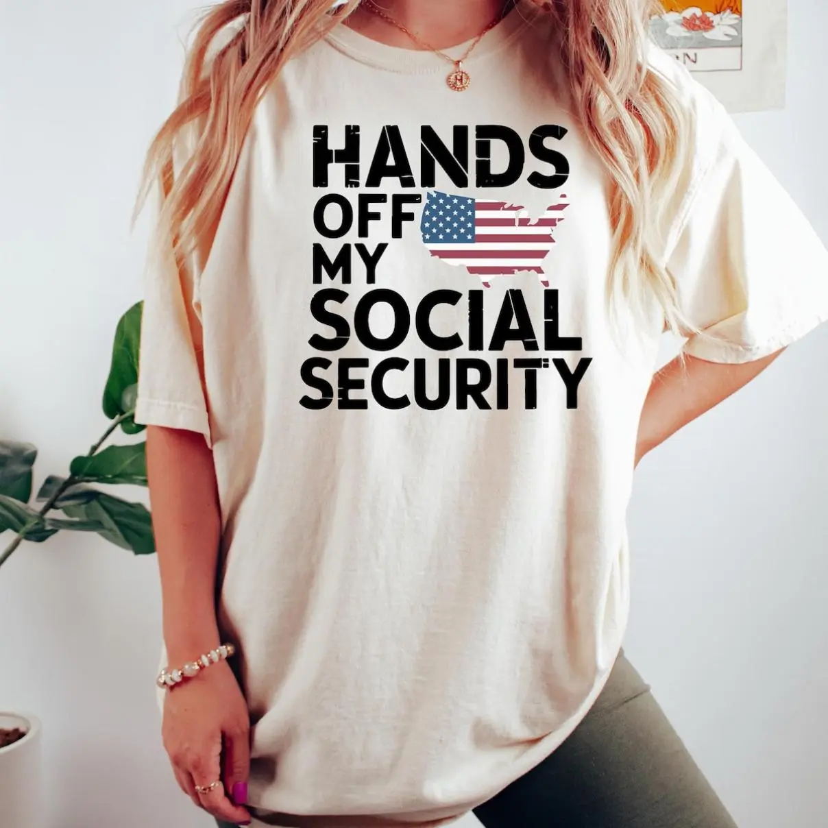 Hands Off My Social Security Shirt, Trendy Political Hands Off Protest Sweatshirt, Hands Off Medicaid Medicare Social Security