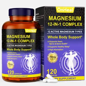 Onheal Magnesium 12-in-1 Complex - Cannot Fall asleep? Glycinate | Citrate | Malate | Taurate | Oxide Magnesium and More, 120 Capsules Bathroom Dietary Calcium Healthcare Daily Wellness Fitness Edible Vitamins ashwagandha
