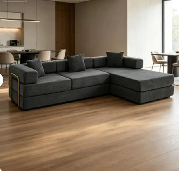 108 in L-Shape Modular Sectional Sofa with Chaise - Boneless Cloud Couch, Deep-Seat Indoor Living Room Furniture